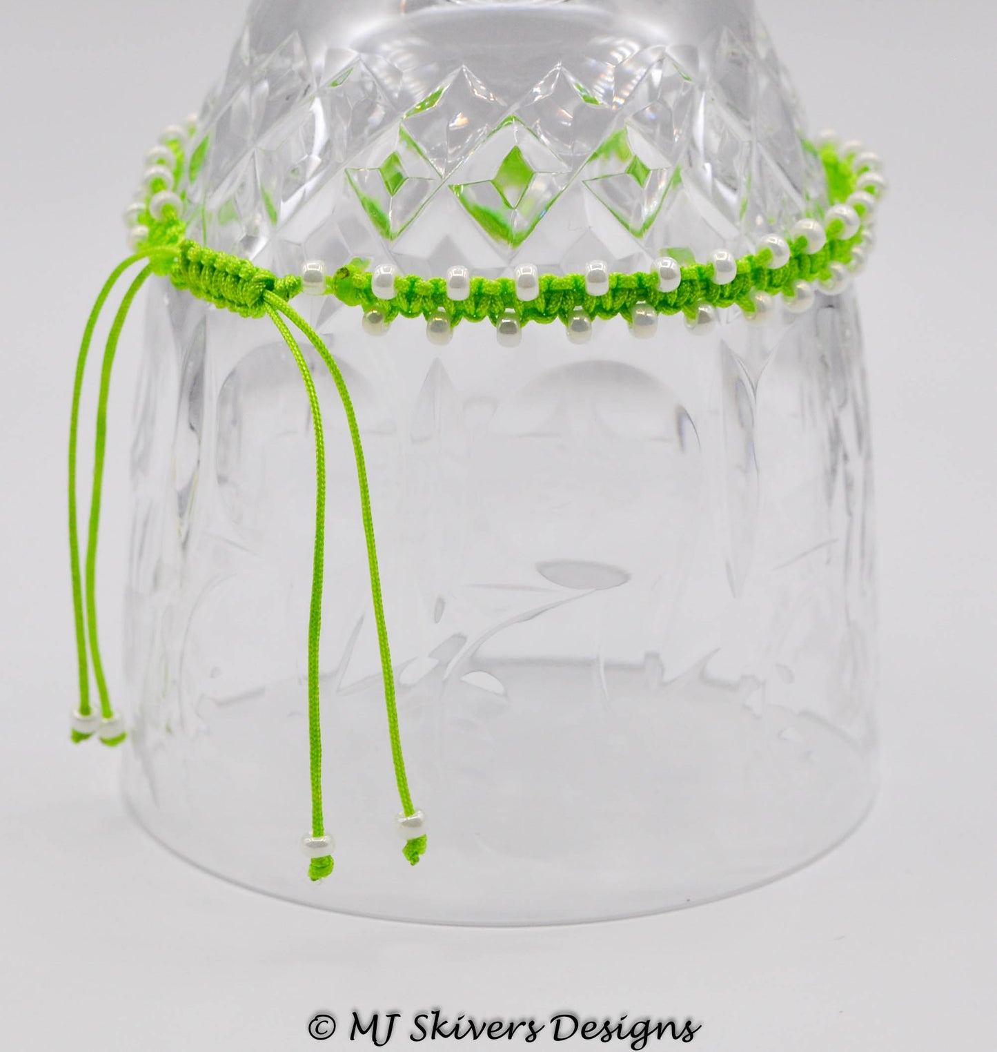 Macrame Bollywood Friendship Bracelet - Lime/Pearl