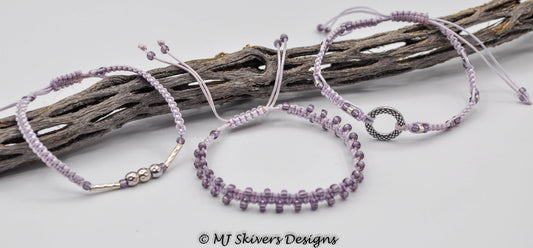 Macrame Stack Bracelet Set - Periwinkle