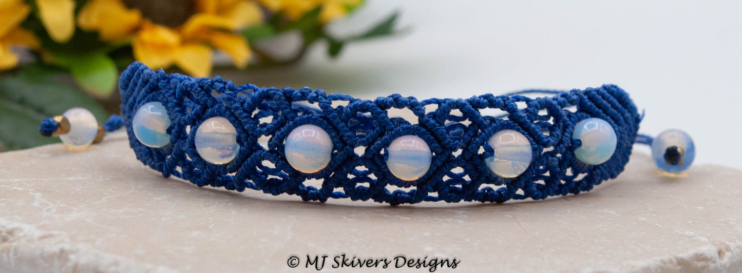 Macrame Beaded Bracelet - Opalite