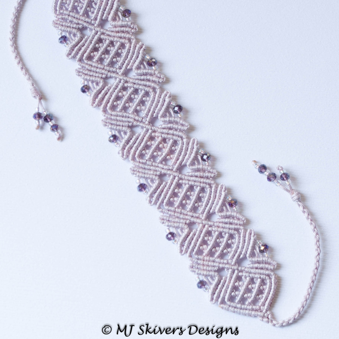 Macrame Cuff Bracelet - Periwinkle