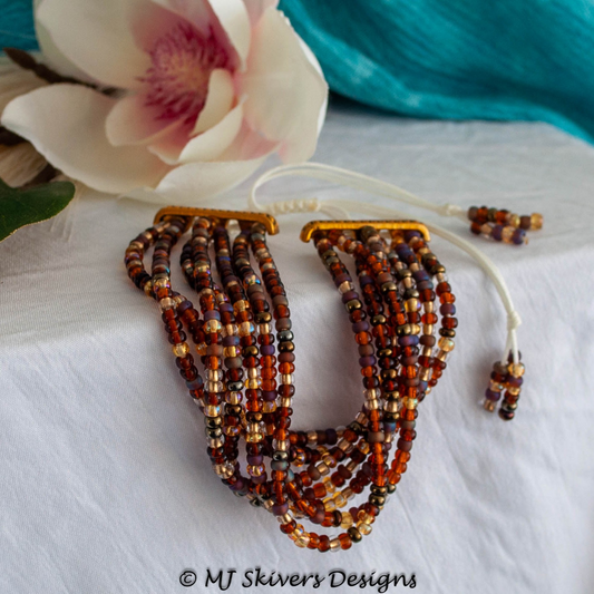 Seven Strand Berry Blend Seed Bead Bracelet