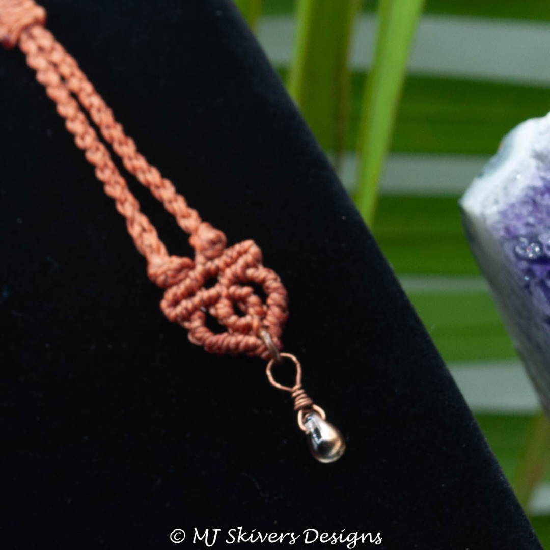 Macrame Donut Necklace - Unakite