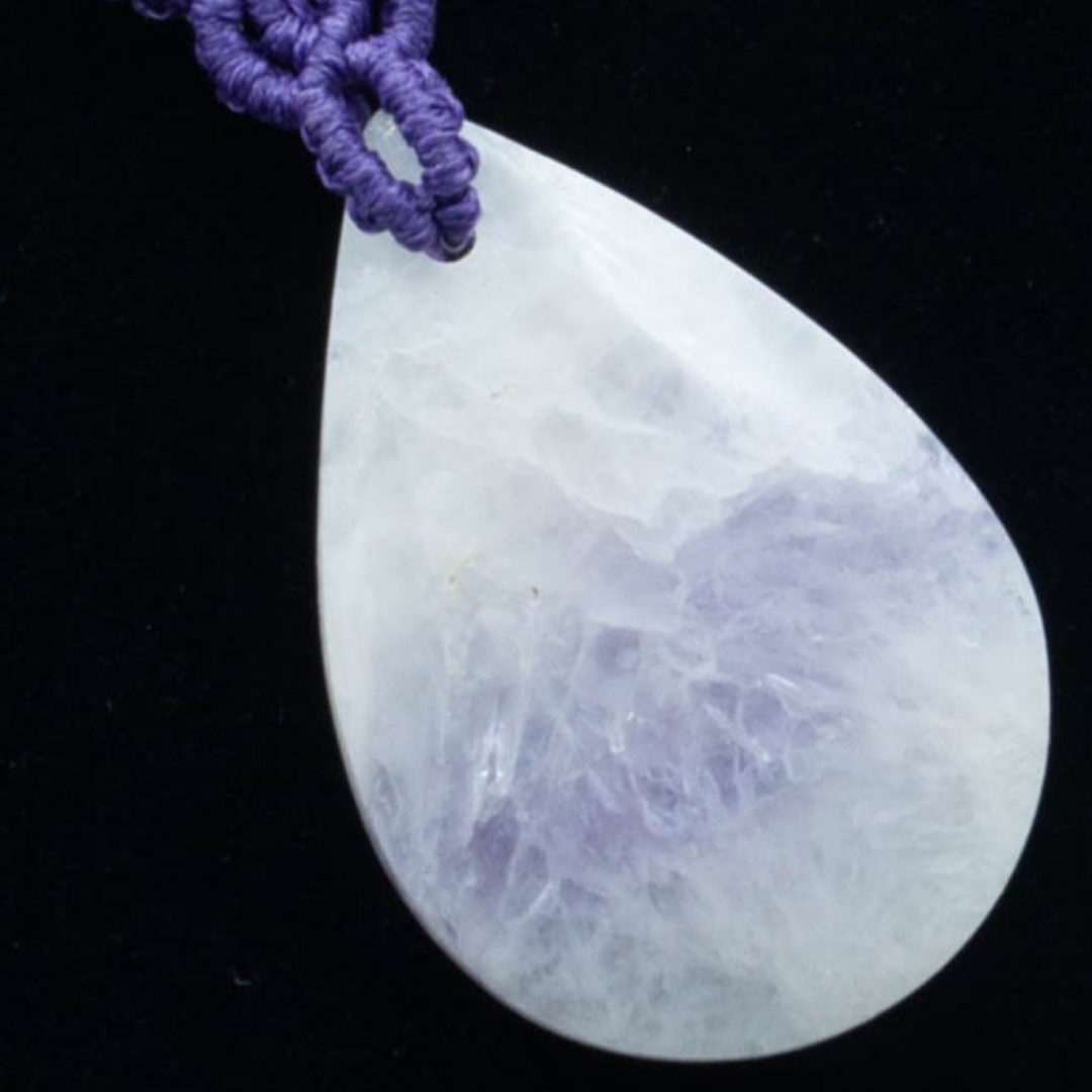 Macrame Drop Necklace - Amethyst