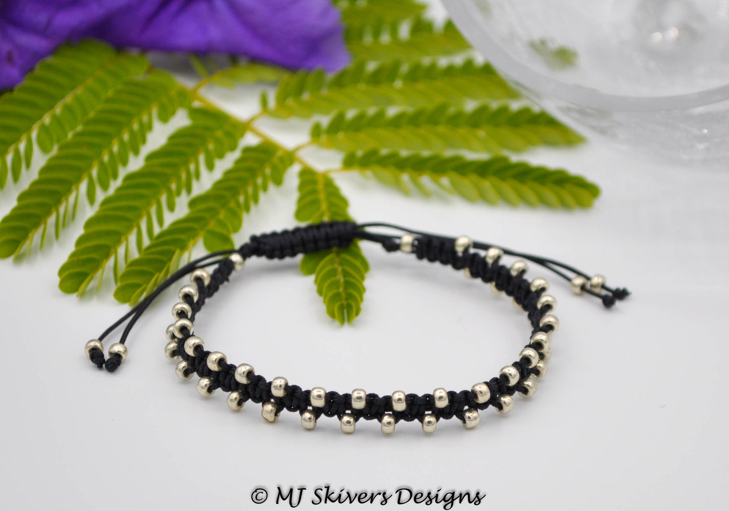 Macrame Bollywood Friendship Bracelet - Black/Silver