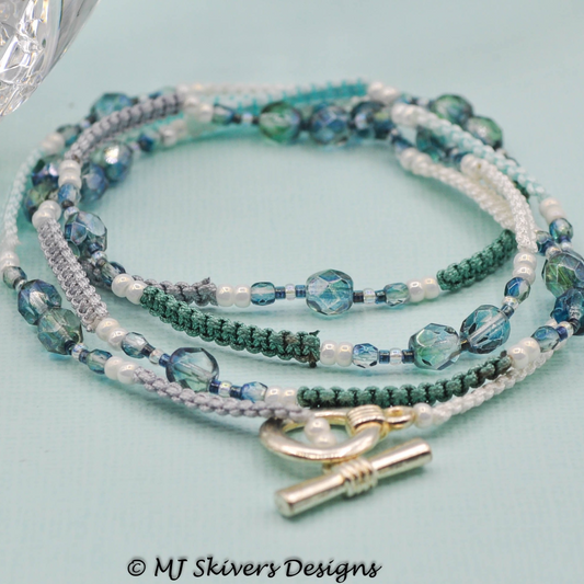 Macrame Wrap Bracelet - Shades of Teal