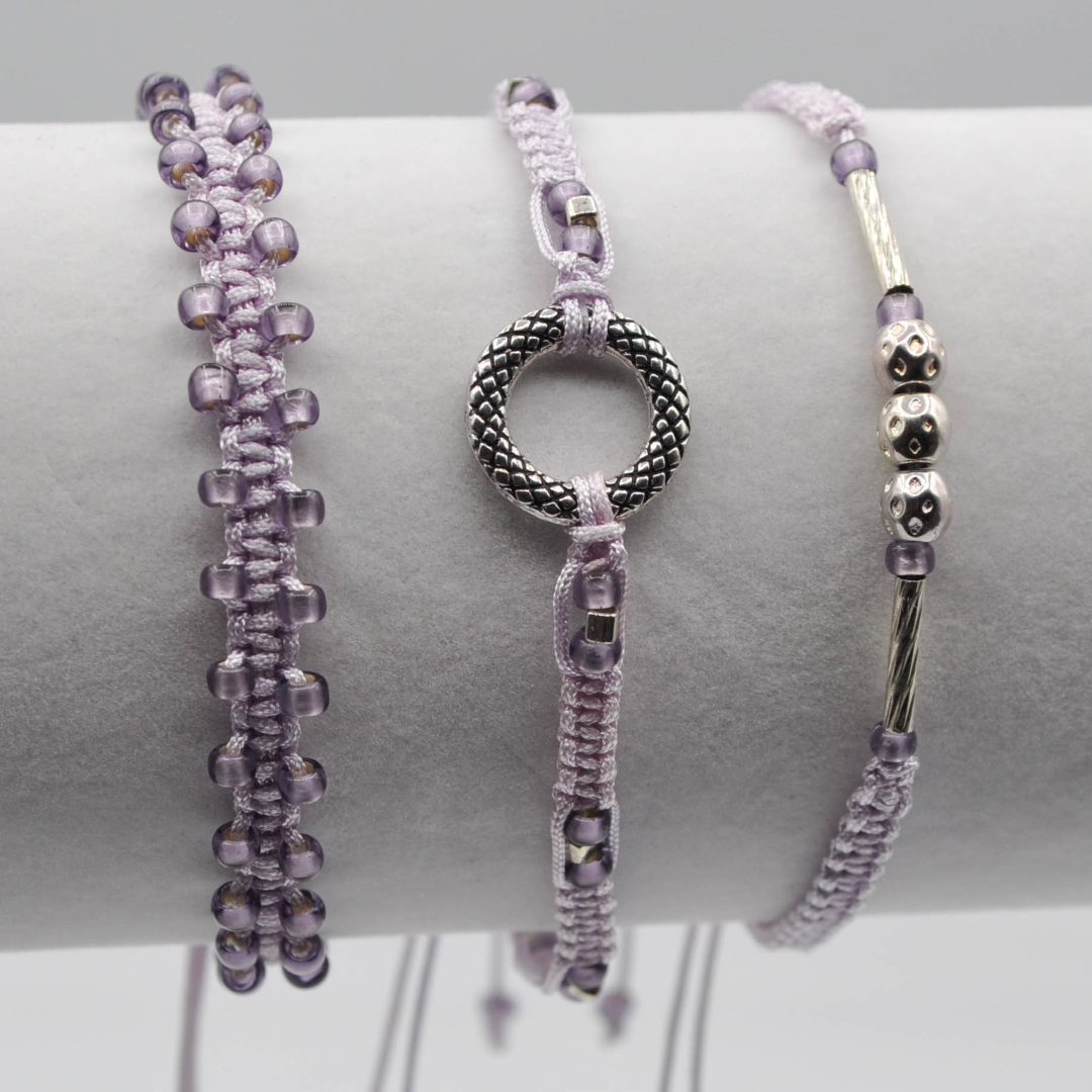 Macrame Stack Bracelet Set - Periwinkle