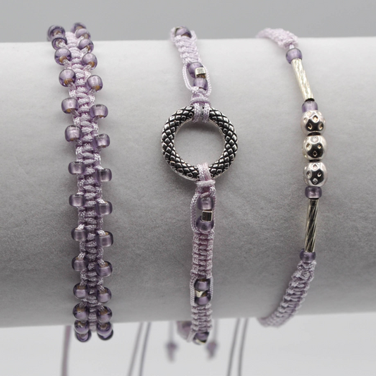 Macrame Stack Bracelet Set - Periwinkle