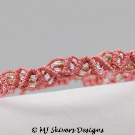 Macrame Wispy Bracelet - Coral
