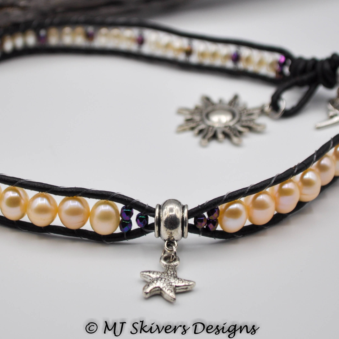 Leather Multi-Wrap Bracelet - Pearls Galore