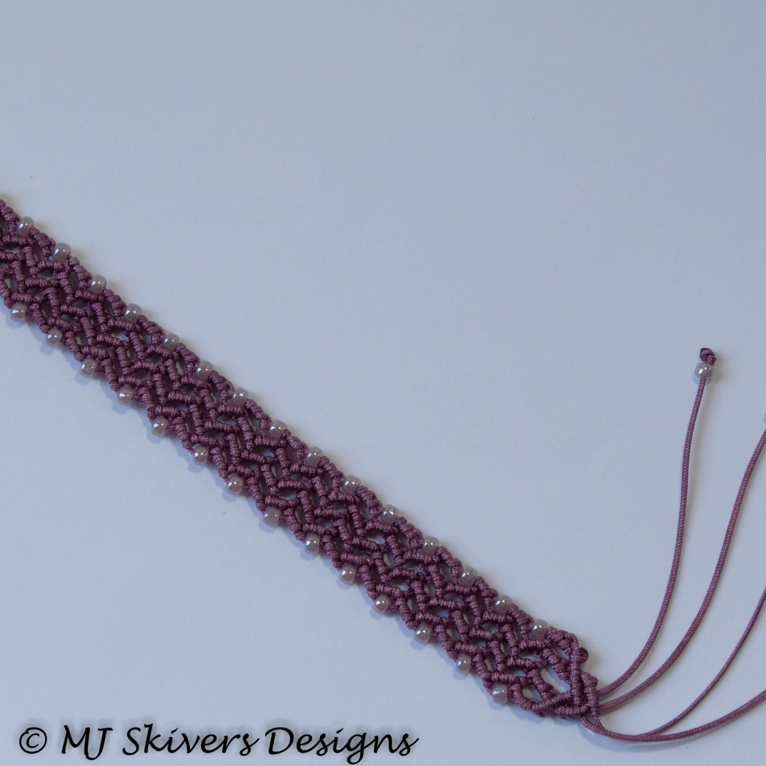 Macrame Zig Zag Weave Bracelet - Plum