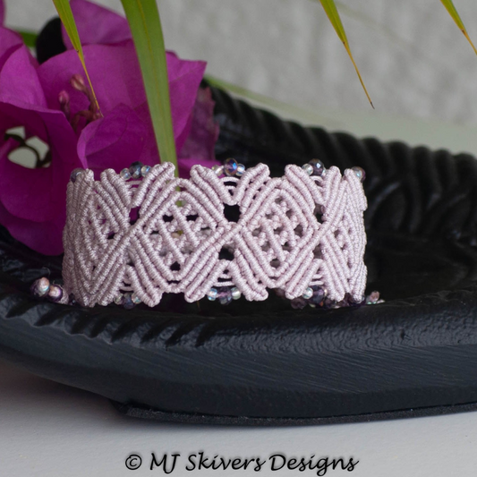 Macrame Cuff Bracelet - Periwinkle