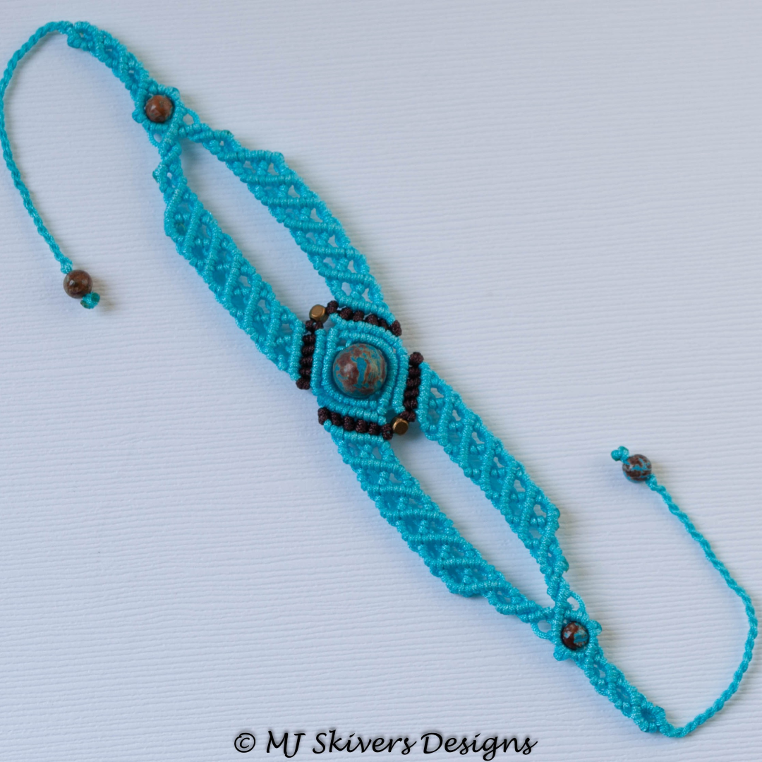 Handcrafted Macramé Bracelet with Calsilica Jasper | Boho Style