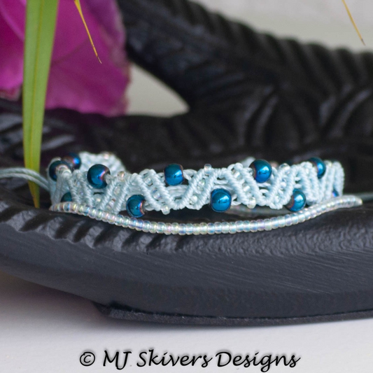 Double Strand Beaded Wavy Macrame Bracelet