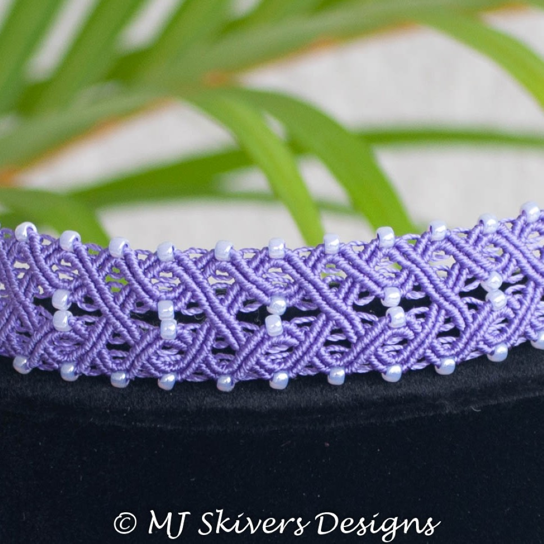Macrame Cuff Bracelet - Purple