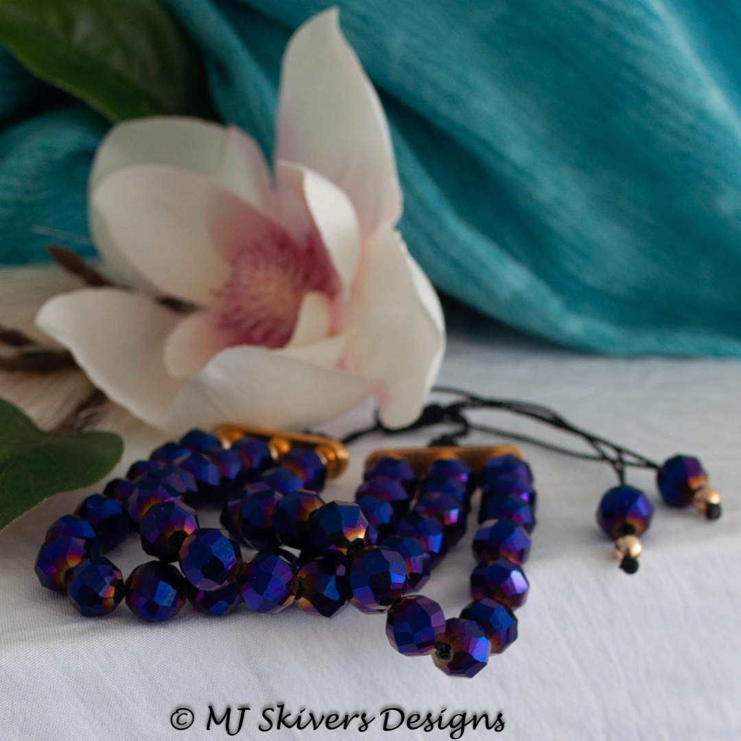 Triple Strand Purple Vitrail Crystal Bracelet
