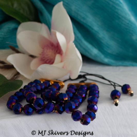 Triple Strand Purple Vitrail Crystal Bracelet