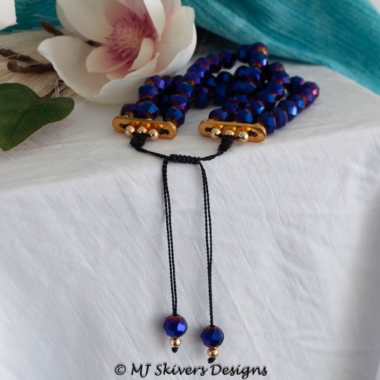 Triple Strand Purple Vitrail Crystal Bracelet