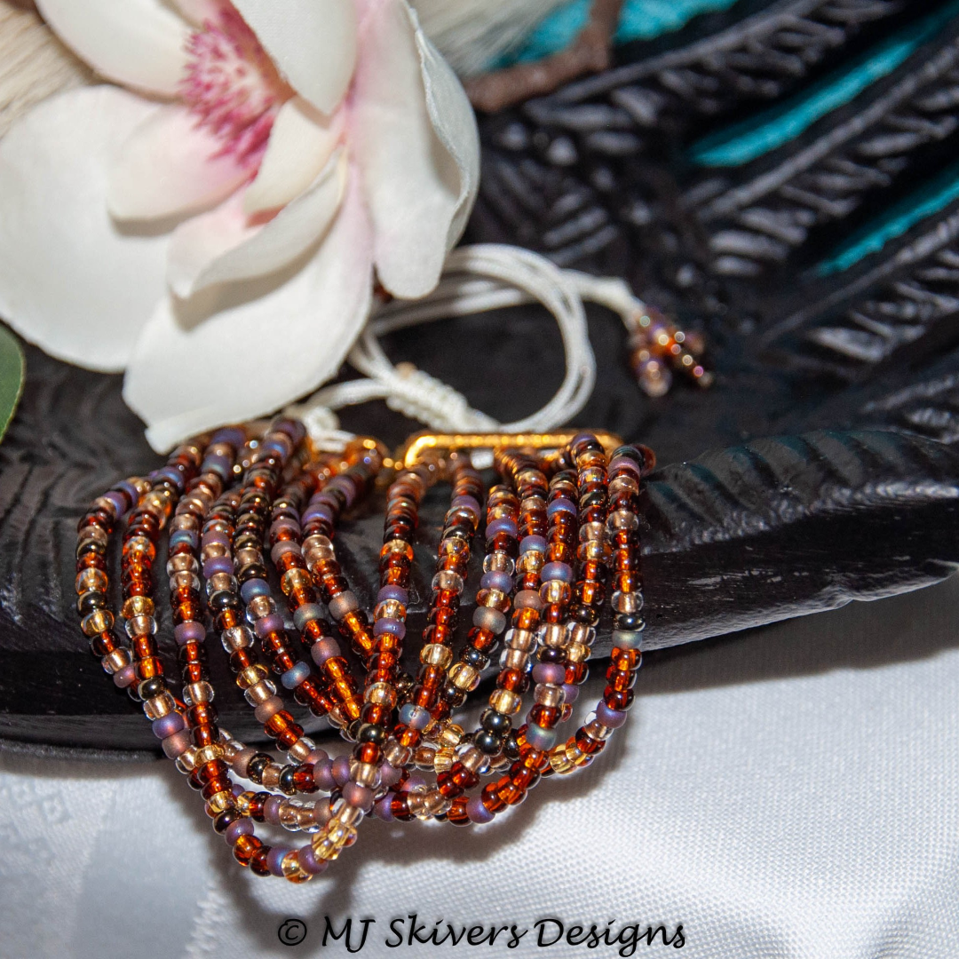 Seven Strand Berry Blend Seed Bead Bracelet