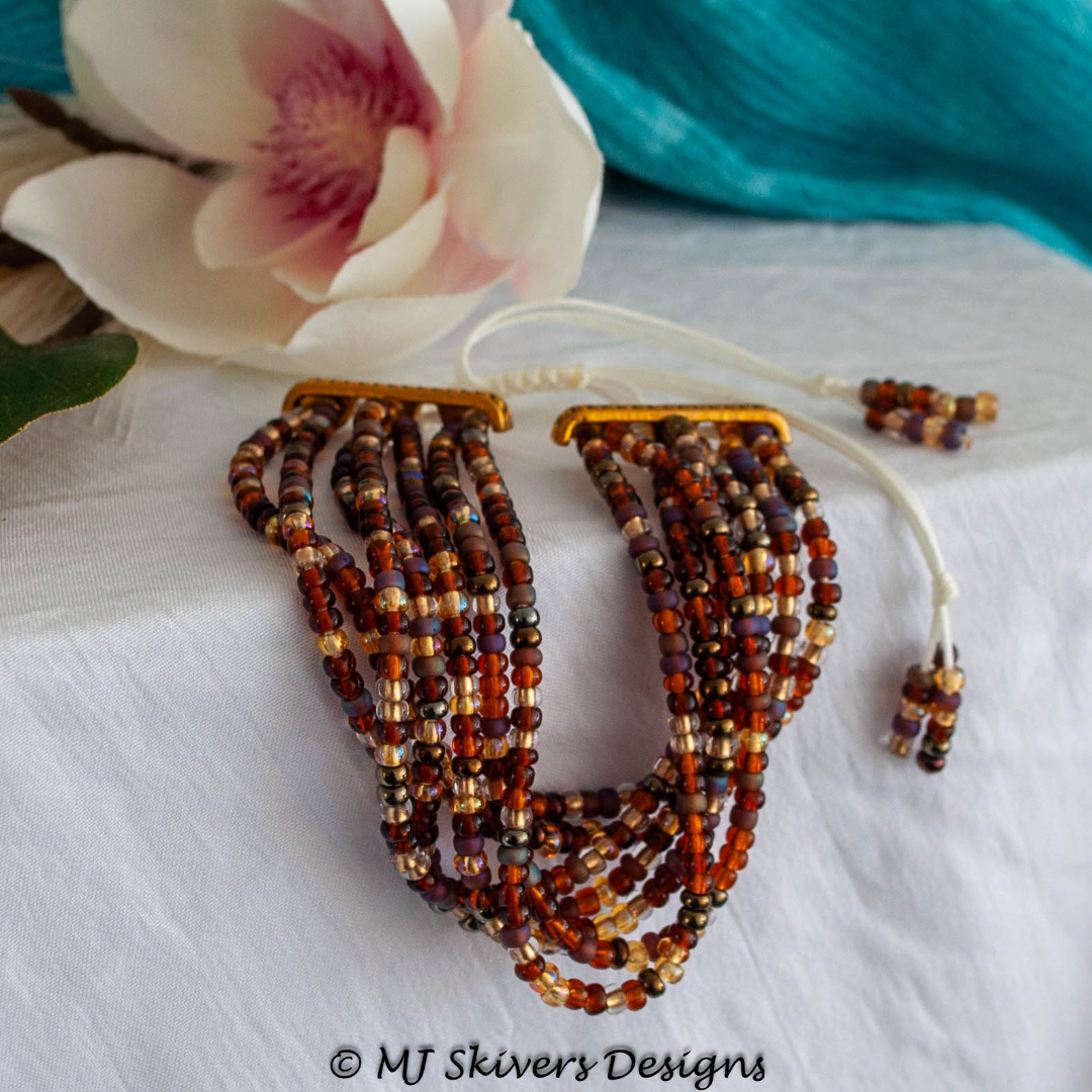 Seven Strand Berry Blend Seed Bead Bracelet