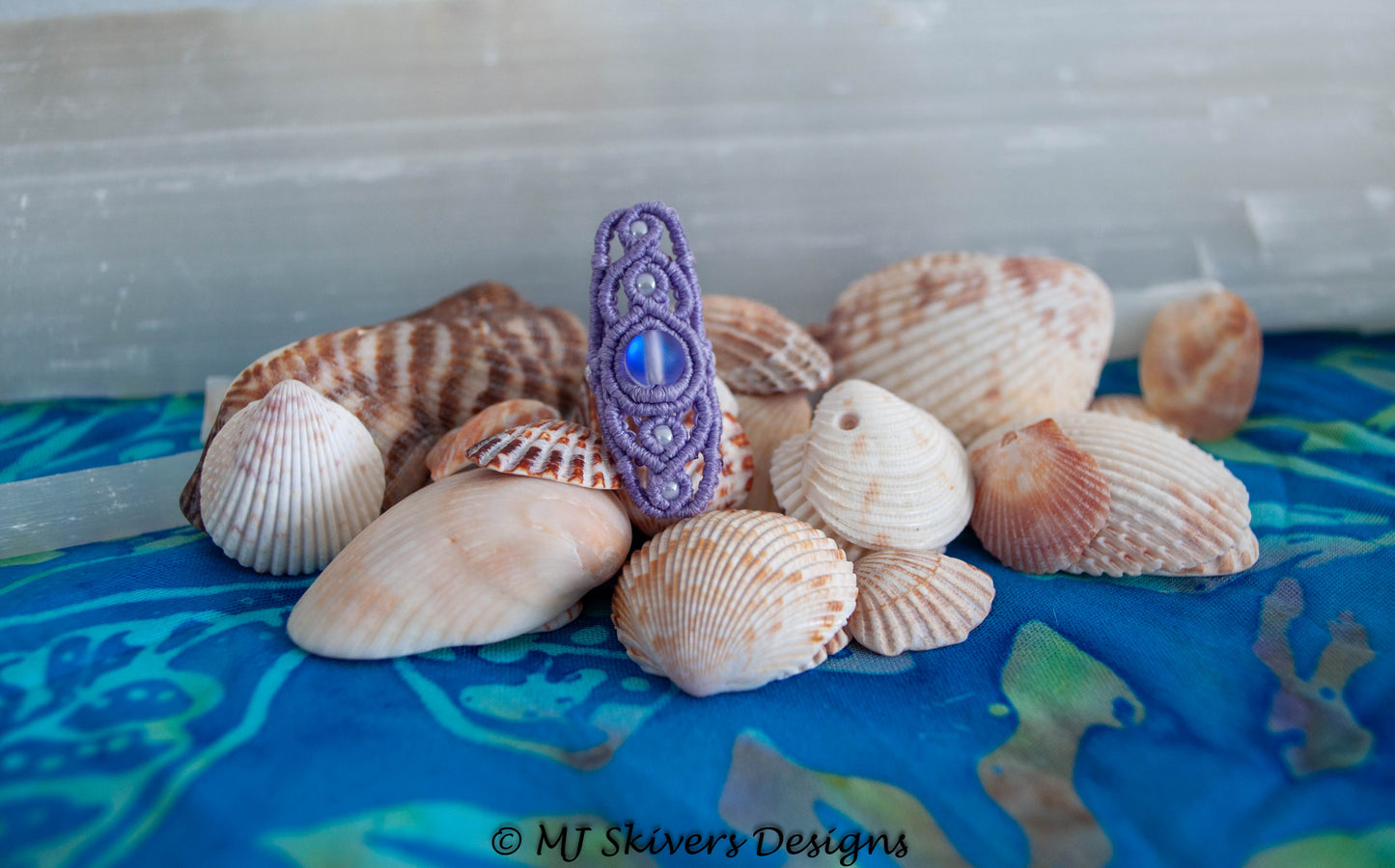 Macrame Dreadlock Bead - Lavender Filigree