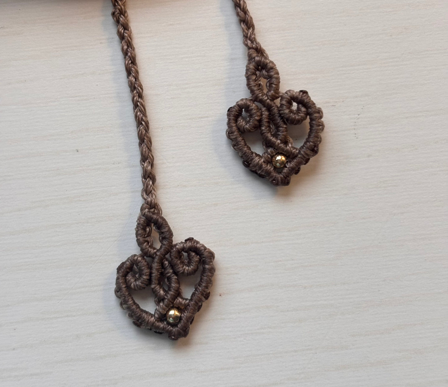 Mocha Brown Macrame Necklace with Blue Calsilica Jasper
