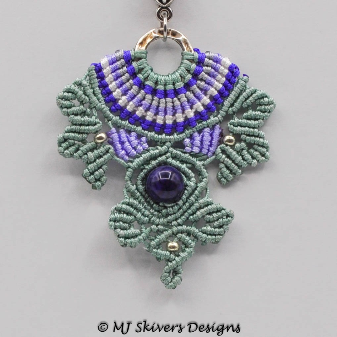 Macrame Pendant Necklace - Amethyst