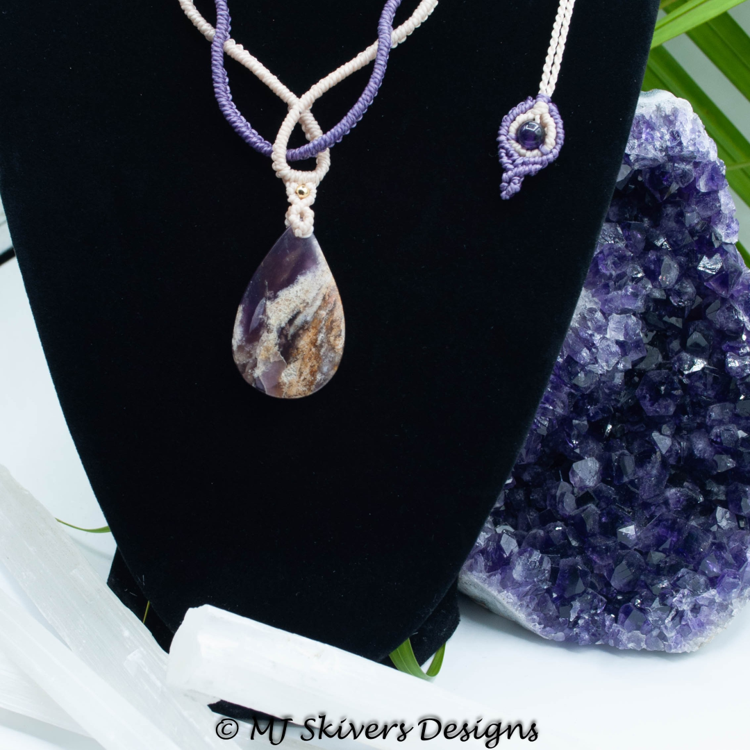 Macrame Intertwined Necklace - Amethyst