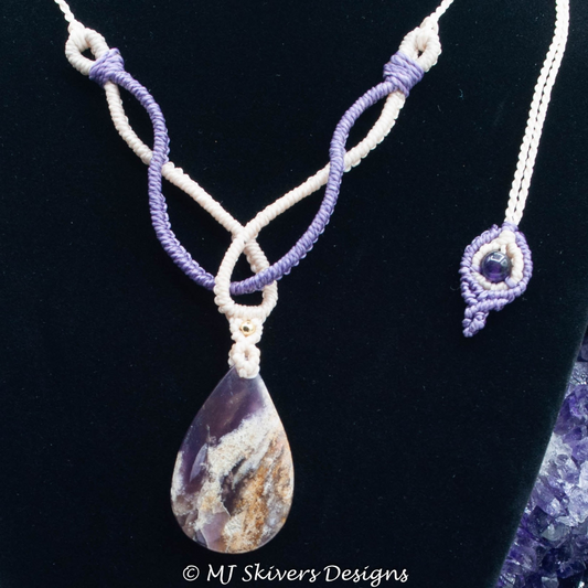 Macrame Intertwined Necklace - Amethyst