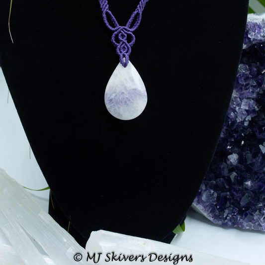 Macrame Drop Necklace - Amethyst