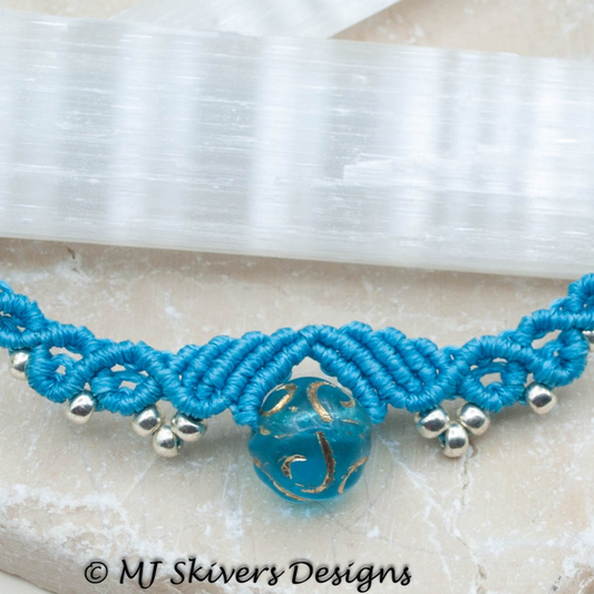 Macrame Choker Necklace - Frosted Bead