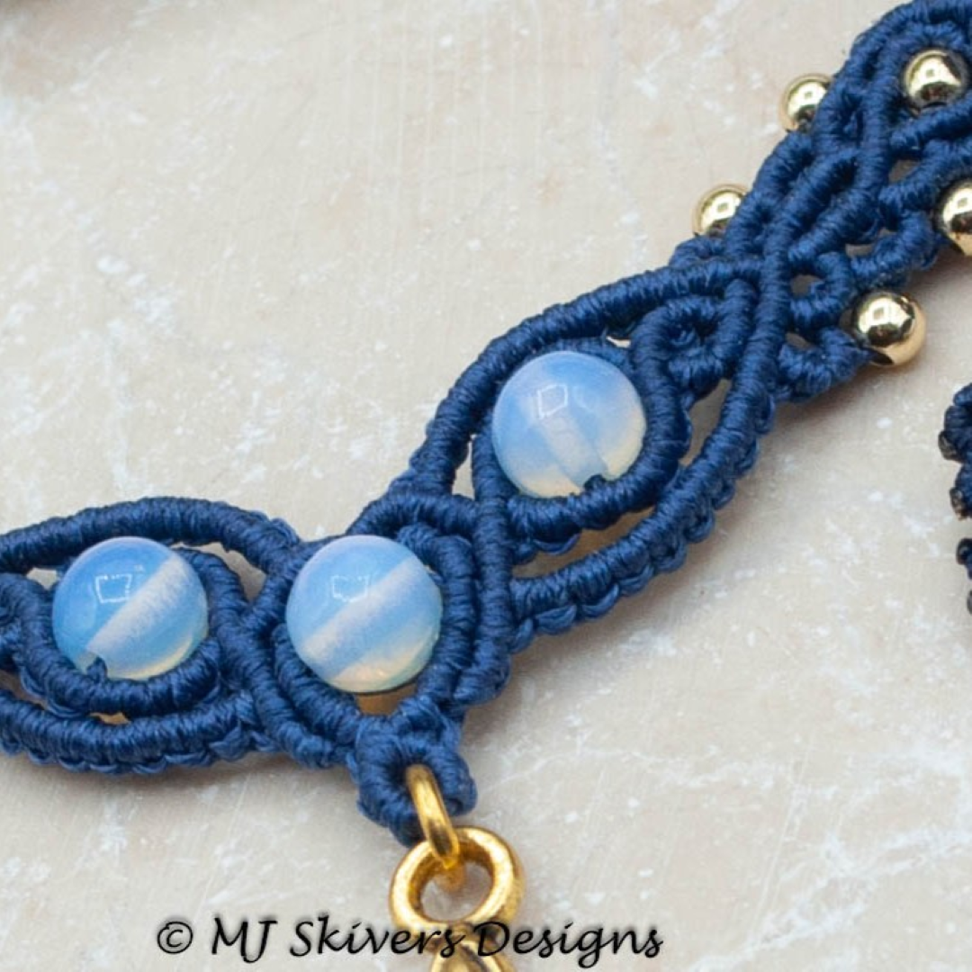 Macrame Drop Necklace - Opalite